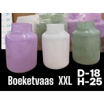 Klaasvaas xxl roosa/valge/roheline mix d12 h25