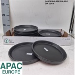 Ceramic saucer glazed black d22