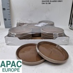 Ceramic saucer glazed grey d16