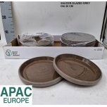 Ceramic saucer glazed grey d20