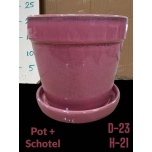 Cer Pot Schotel Pink Ø23 h20cm