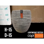 Cer Pot Grey Ø15 h15cm