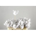 Stick Egg Muna White with Feathers 50cm