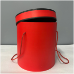 Hat Box XXL Red with Black Stripe + Rope Handles - Set of 3