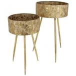 Planter Metal Gold 59x34x34cm