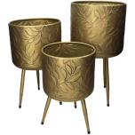 Planter Leaf Metal Gold S 32x20x20cm