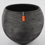 Cer Pot "Rib" Ø 29 H 25 - black ES21