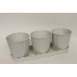 Zinc Pot Ribbed Cream Mat 10CM *3  alusega
