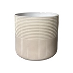 Cer Pot Light Grey Striped Ø22,5 h19,5cm