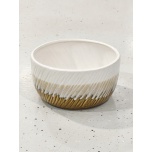 Cer Pot Bowl White-Softbrown EVI Ø 18cm h 9cm