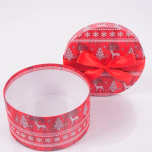 Storage Box X-mas Round Red ø16,5 h9cm