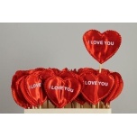 Stick Heart Süda Ø8cm "I Love You" Red