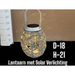 Latern White with Solar Panel Ø18 h21cm
