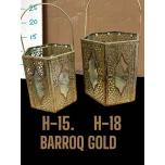 Latern Barroque Gold h15/18cm (Set of 2)
