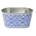 Zinc Pot Madeira Oval Blue Ø25,5*15 h13,5cm