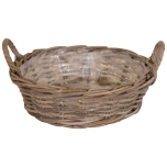 Rattan Round Low Basket W/Handle -SP