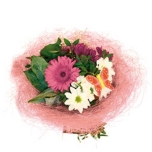 Bouquet holder sisal round Ø20cm Pink