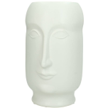 Vase Fine Face Earthenware White 13.5x15x23cm