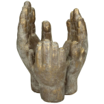 Ornament Hands Concrete Gold 17x16x23cm
