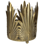 Candle Holder Hurricane Metal Gold 15.5x15.5x19.5cm