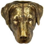Planter Dog Polyresin Gold 14x14x11.8cm