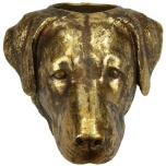 Planter Dog Polyresin Gold 14x14x11.8cm