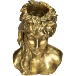Planter Lady Fruits Polyresin Gold 19.5x15x26.3cm