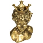 Planter Lady Fruits Polyresin Gold 18.8x15x29cm