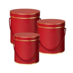 Hamilton Hat Box Lined RED/GOLD piping 3TK