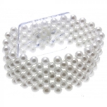SMALL PEARL BRACELET WHITE Size: 2.5cm width, elasticated to fit all
