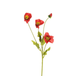 MINI POPPY SPRAY X4 W/3 FLWS, 1 BUD RED #5