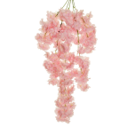 PEACH BLOSSOM HANGING BUSH X5, 70 CM. (EACH PC IN POLYBAG) - LIGHT PINK