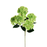 3D PRINTING HYDRANGEA SPRAY X5 W/10 LVS, HEAD D. 14 CM, PETAL D. 6 CM, 70 CM. - GREEN