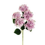 3D PRINTING HYDRANGEA SPRAY X5 W/10 LVS, HEAD D. 14 CM, PETAL D. 6 CM, 70 CM. - LILAC