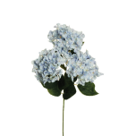3D PRINTING HYDRANGEA ARBORESCENS SPRAY X3 W/10 LVS, HEAD D. 17 CM, PETAL D. 3,5 CM, 70 CM. - LIGHT BLUE CREAM