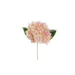 POP CORN HYDRANGEA PICK D. 16 CM W/2 LVS & IRON STEM, 26 CM. - LIGHT PURPLE PINK