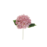 POP CORN HYDRANGEA PICK D. 16 CM W/2 LVS & IRON STEM, 26 CM. - LIGHT LILAC