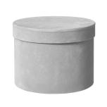 Round Velour Hat Box GREY 3TK