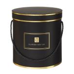 Hamilton Hat Box Lined BLACK/GOLD piping 3TK