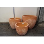 Cer Pot Monstera Terracotta White L Ø45 h40cm