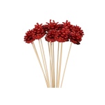 Stick Pine cone Käbi Red Glitter 50cm