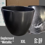 Cer Pot Metallic Black XXL Ø32 h27cm