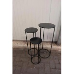 Flower Stand Lillepostament Round Black (Set of 3)
