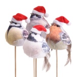 Stick Bird Linnuke Nicolas with Christmas Hat 7,5x5,5cm MIX 50cm