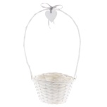 Basket Korv Garden Heart White Ø24 h52cm