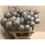 Christmas ball stick glitter silver