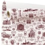 Kraft Print Paber Venise Burgundy/White 0,79x40m