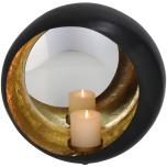 Candle Holder + Mirror Iron Black 38x16x37cm