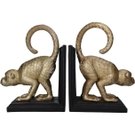 Book Stand Monkey Polyresin (Wood) Gold 37,6x12x24cm (Set of 2)