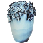 Vase Ceramics Blue Butterfly 27x19x20cm